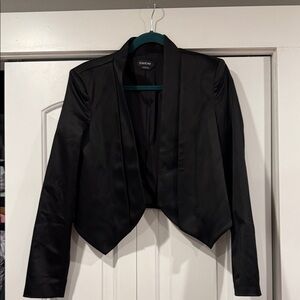 Bebe Women's Elegant Black satin Suit blazer small